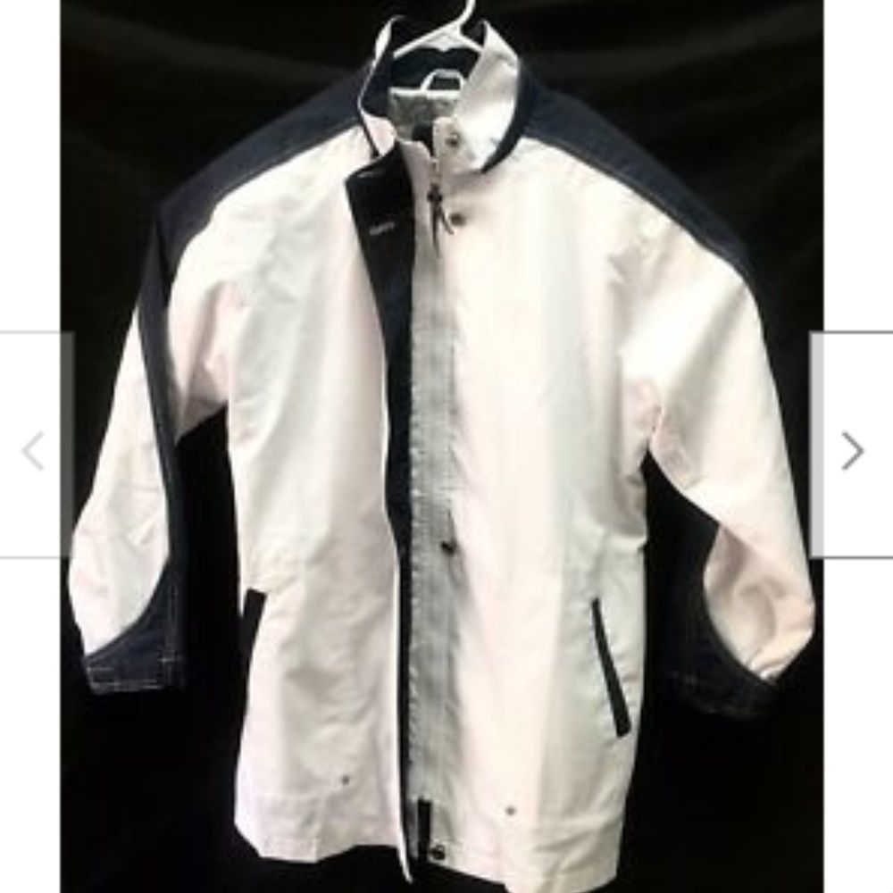 IZZI Outerwear Womens White/Blue Jacket Coat